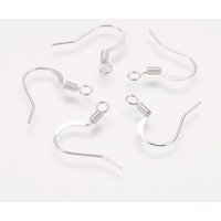 Brass French Earring Hooks with Horizontal Loop, Nickel Free, 17mm — Jewelry Findings