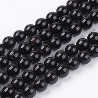 Brins de perles d'onyx noir naturel, grade AB, rond, 6mm — Perles à bijoux