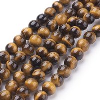 Fil de perles en œil de tigre naturel, qualité A, rond, 6mm, 15 pouces — Perles à bijoux