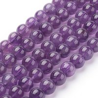 Brins de Perles d'Améthyste Naturelle, Ronde Indigo, 8mm, 24pcs