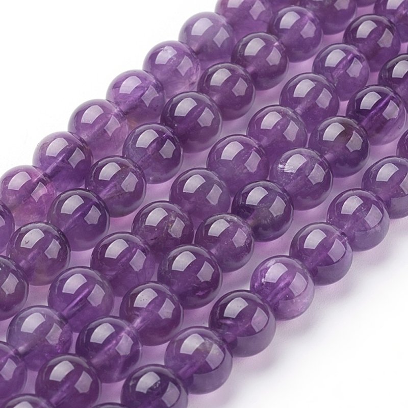 Natural Amethyst Beads Strands, Round Indigo, 8mm, 24pcs — Jewelry Beads