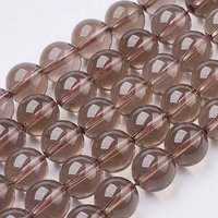 Fil de perles de quartz fumé naturel, rond, 6mm, trou de 0,8mm — Perles à bijoux
