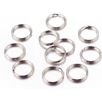 Anneaux de Clé en Fer, Trousses de Clé, Platine, 15x2mm