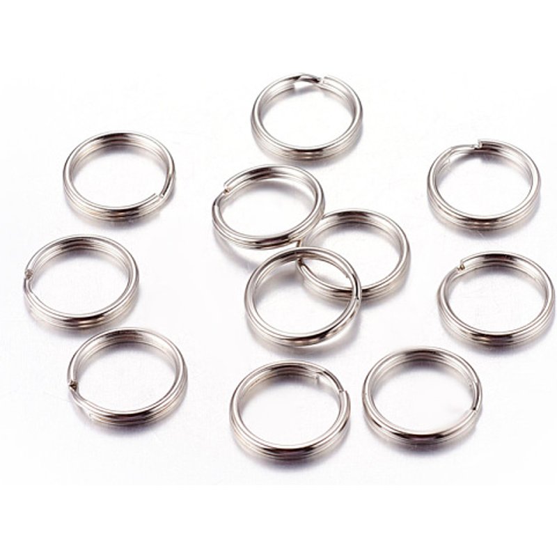 Iron Split Key Rings, Keychain Clasp Findings, Platinum, 15x2mm — Jewelry Findings