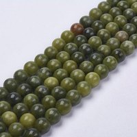 Perles rondes en jade de Taïwan, olive, 8mm, 45-48pcs/fil — Perles à bijoux