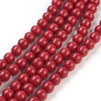 Synthetic Turquoise Beads Strands, Dyed, Round, Crimson, 8mm — Jewelry Beads