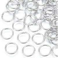 Anneaux Brisés en Laiton Plaqué Platine, 18 Gauge, 52pcs