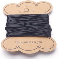 Cordons en Coton Ciré pour Bijoux DIY, Noir, 1mm d'Épaisseur