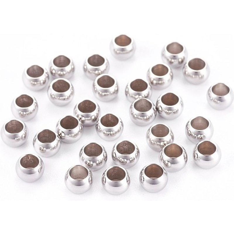 Perles Espacées Lisses en Acier Inoxydable 304, Rondelle, 5x3mm — Perles à bijoux