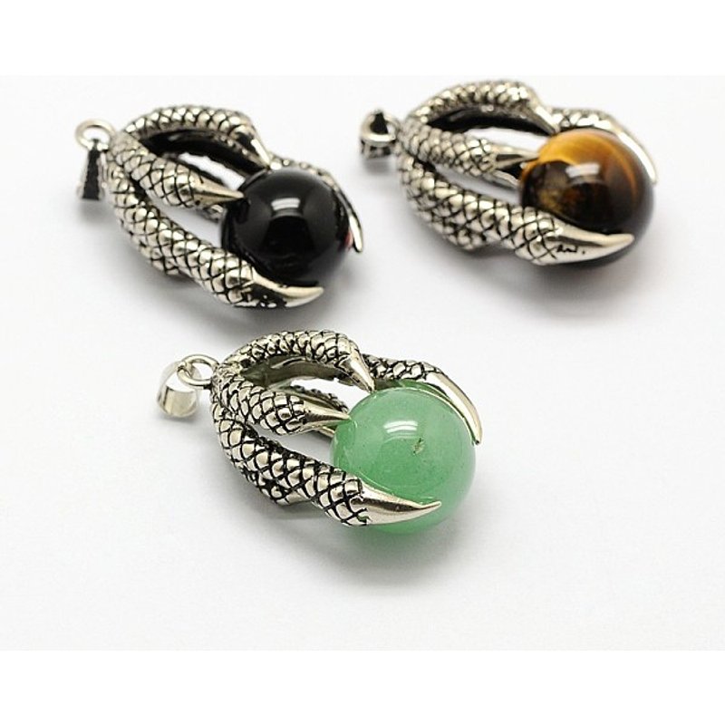 Pendentifs en Gemmes Mixtes Vintage avec Trouvailles en Argent Antique — Breloques et pendentifs
