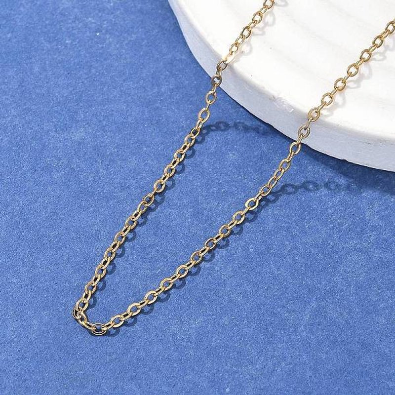 Ion Plating Unisex 304 Stainless Steel Cable Chain Necklace 17.7 inch — Pendant Necklace