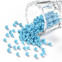 Glass Seed Beads, Light Sky Blue, 3mm, 1mm Hole, 10000pcs/pound — Jewelry Beads
