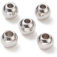 Perles Espacées Rondes en Acier Inoxydable 304 - 6x5mm, Trou: 2mm — Perles à bijoux