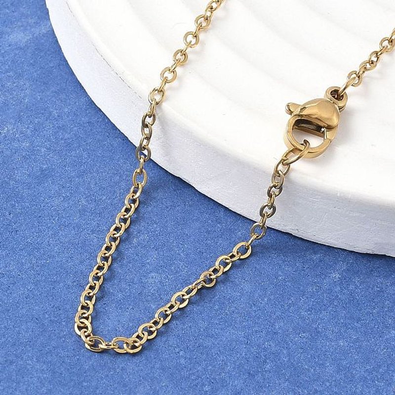 Collier en chaîne en acier inoxydable doré avec fermoir à homard — Collier pendentif