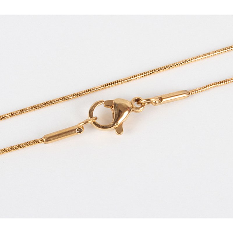 Collier en Chaîne Serpent en Acier Inoxydable 304 avec Fermoir à Mousqueton, 17.7 pouces — Collier pendentif