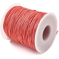 Fils en Coton Ciré, Corail Clair, 1mm, Rouleau de 100 Yards