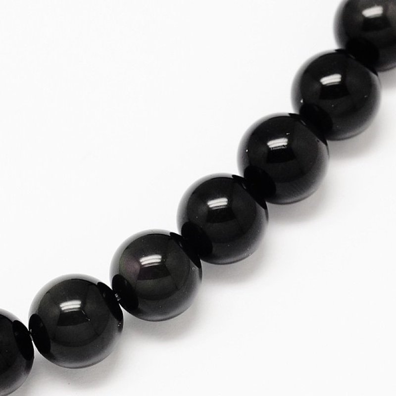 Grade AA Natural Obsidian Round Beads Strands, 8mm, 49pcs/strand — Jewelry Beads