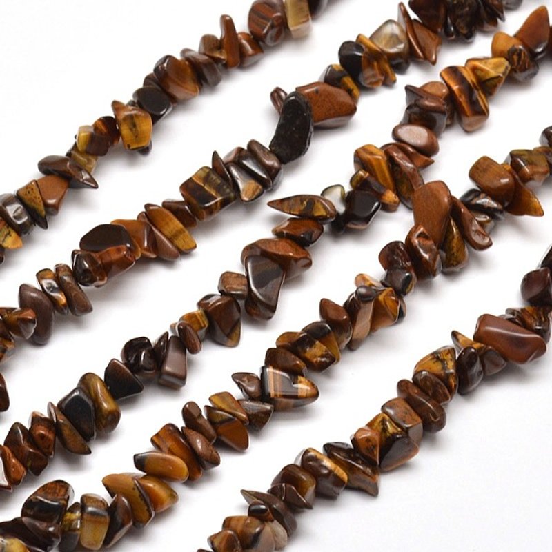 Natural Tiger Eye Chip Bead Strands, 5-8mm, Hole: 1mm, 31.5 inch — Jewelry Beads