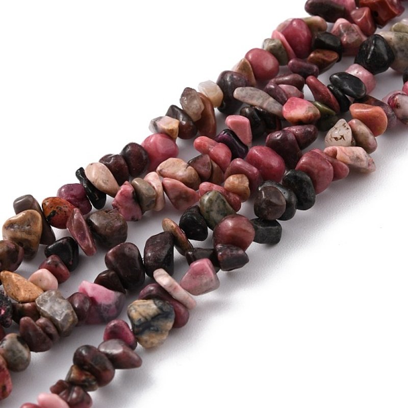 Brins de perles chip en rhodonite naturelle, 5-8mm, 31.5 pouces — Perles à bijoux