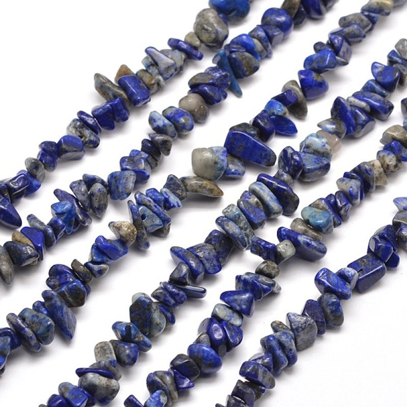 Brins de perles en chip de lapis lazuli naturel, 5-8mm, 31.5 pouces — Perles à bijoux