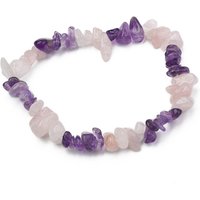 Chips Gemstone Beaded Stretch Bracelet, Rose Quartz, 50mm