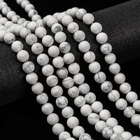 Brins de perles de Howlite naturel, givré, rond, 8mm, 14,5 pouces — Perles à bijoux