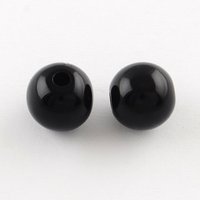 Perles Acryliques Opalescentes Noires, 8mm, 1800pcs/500g — Perles à bijoux