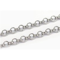 Chaînes Rolo en acier inoxydable 304, chaînes Belcher, non soudées, 4x1mm