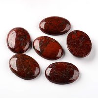 Oval Natural Brecciated Jasper Cabochons, 40x30x8mm