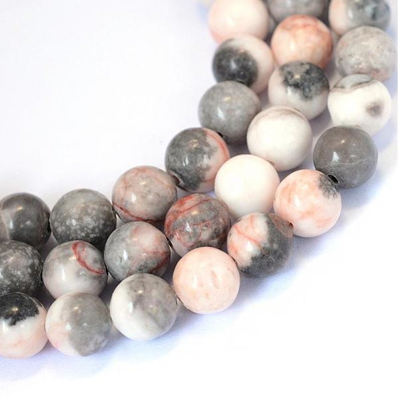Brins de perles rondes en jaspe zèbre naturel, 6-6.5mm, 15 pouces — Perles à bijoux