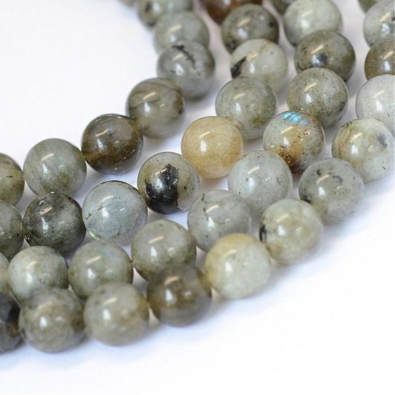 Fils de perles rondes en labradorite naturelle, 6-6.5mm, 15 pouces — Perles à bijoux