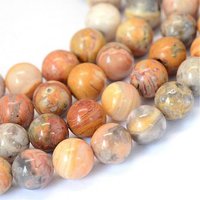 Fil de perles rond en agate Crazy Lace naturelle, 8-8.5mm, 47pcs — Perles à bijoux