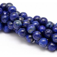 Natural Lapis Lazuli Round Beads Strands, Dyed, 8mm, 46pcs — Jewelry Beads