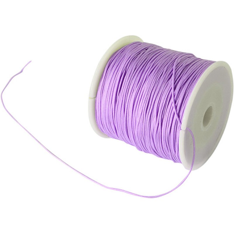 Fil en nylon tressé pour la fabrication de bijoux, lilas, 0,8 mm