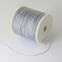 Fil de Nylon Tressé pour la Création de Bijoux, Gris Clair, 0.5mm, 150 verges — Chaînes, fils et cordons