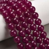 Brins de Perles de Jade de Malaisie Teintées et Naturelles, Rond Violet Rouge, 10mm — Perles à bijoux