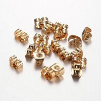 Écrous d'oreilles en acier inoxydable 304, supports à friction, plaqués or 18K