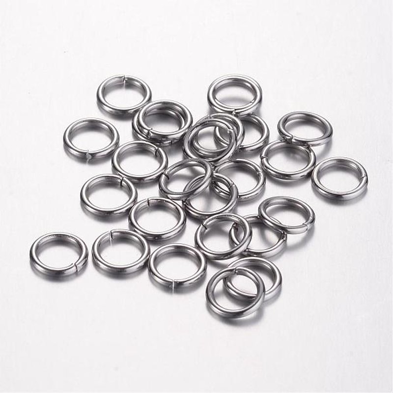 Anneaux ouverts en acier inoxydable 304 résistants à l'oxydation 8x1.2mm — Accessoires pour bijoux