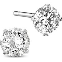 Clous d'oreilles en argent sterling 925 plaqué rhodium avec zirconia