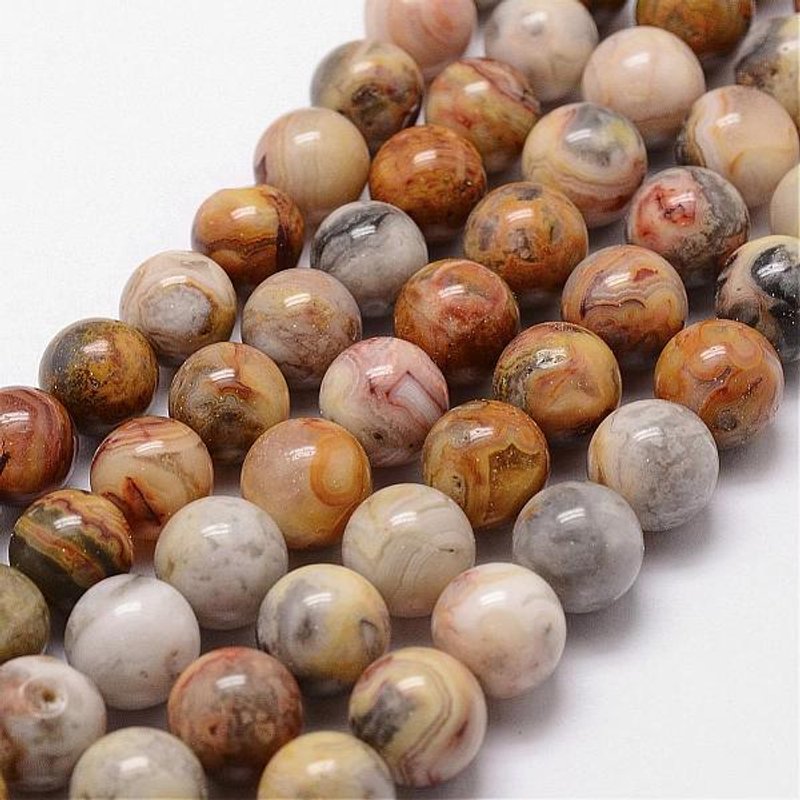 Natural Crazy Lace Agate Beads Strands, Round, 6mm, 15 inch — Jewelry Beads