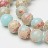 Fils de perles en jaspe Aqua Terra synthétique, ronds, 8mm, 15,7 pouces — Perles à bijoux