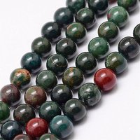 Fils de perles de sang indien naturel, rond 8mm, 15 pouces — Perles à bijoux