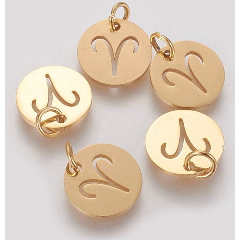 Charm en acier inoxydable 304, signe du zodiaque, Bélier, 12mm — Breloques et pendentifs