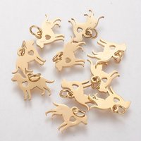 Pendentif en Acier Inoxydable 304 avec Charme de Chiot et Coeur — Breloques et pendentifs