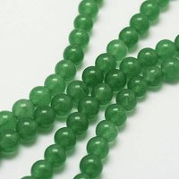 Brins de perles d'aventurine verte naturelle, rondes, teintées, 6mm — Perles à bijoux