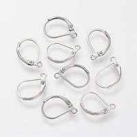 304 Stainless Steel Leverback Earring Findings with Loop — Jewelry Findings