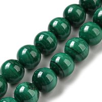 Natural Malachite Beads Strands, Round, 8mm, 50pcs/strand
