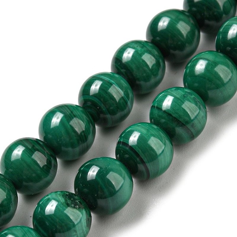 Fils de Perles de Malachite Naturelle, Ronde, 8mm, 50pcs/fils — Perles à bijoux