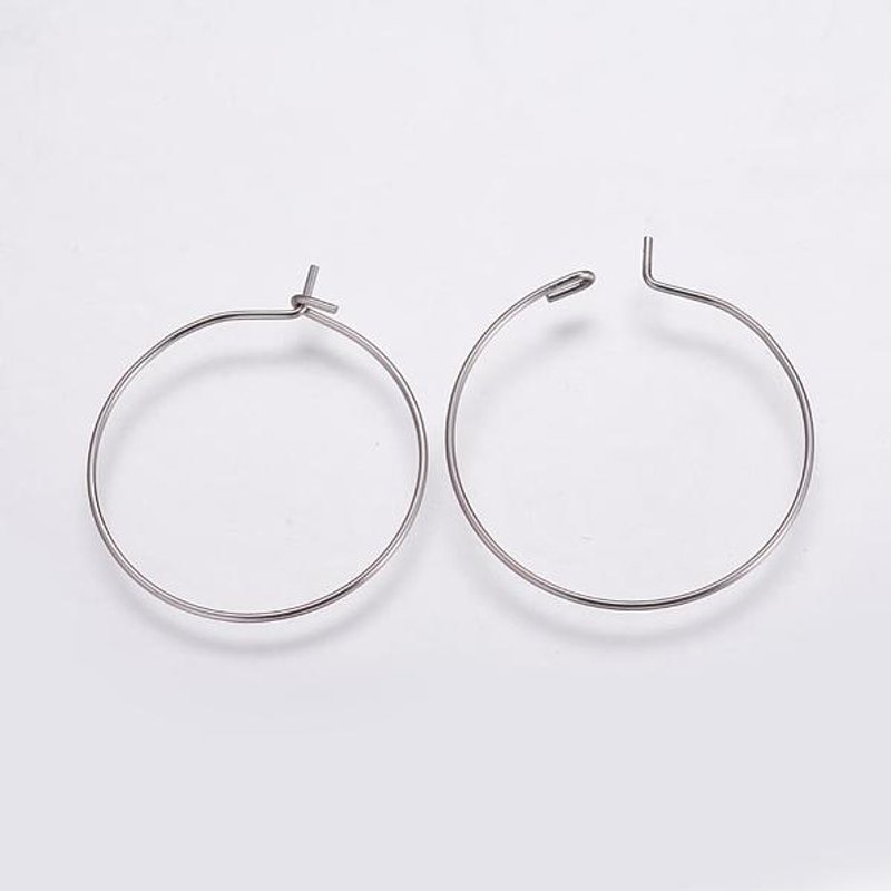 Trouvailles de Boucles d'Oreilles en Acier Inoxydable Chirurgical 316, 25mm — Accessoires pour bijoux