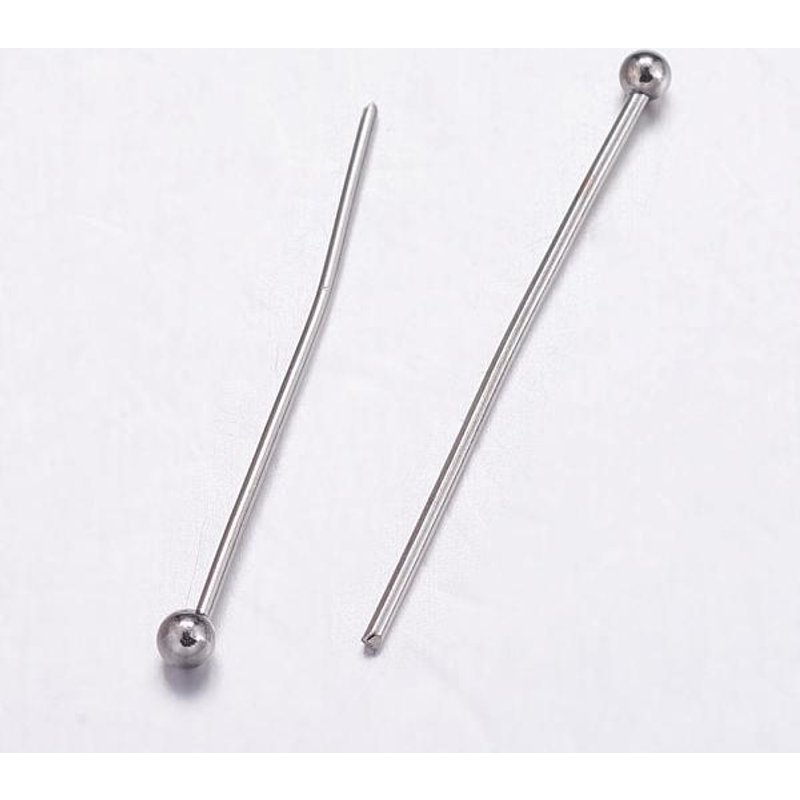 Épingle à tête ronde en acier inoxydable 304, 25x0.6mm, 22 Gauge — Accessoires pour bijoux